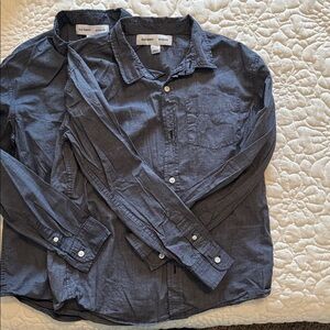2 Old Navy boys Dark Blue Long-Sleeve Button-Down Shirts